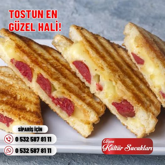 Afyon Kültür Sucukları ile Lezzetli Sucuklu Tost Keyfi Afyon Kültür Sucukları ile Lezzetli Sucuklu Tost Keyfi